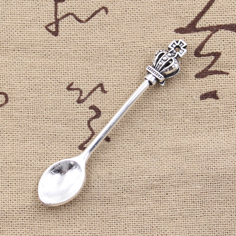 Vintage Collectible Spoons - 8pcs Charms Kitchen Spoon Crown 57x9mm