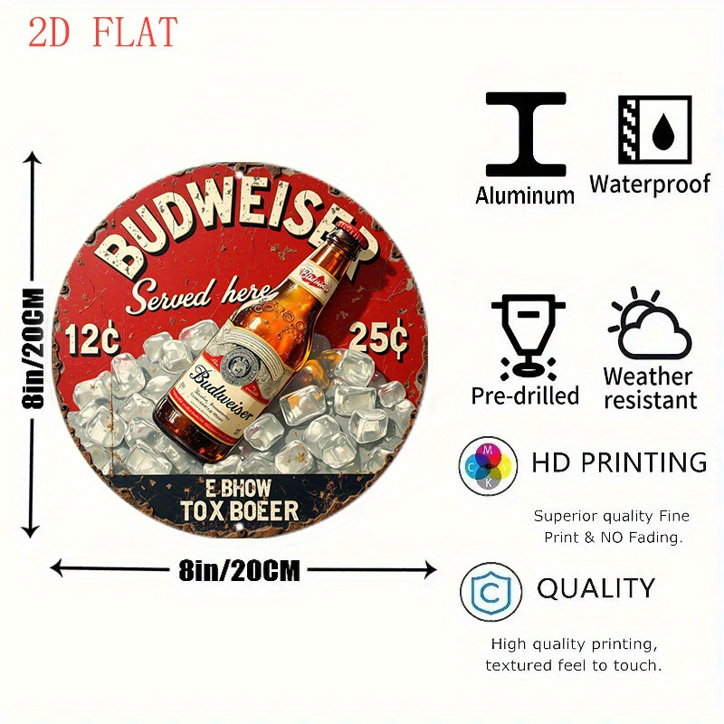 1pc Vintage Beer Logo Metal Wa - огляд і ціна Vintage Collectible Plates