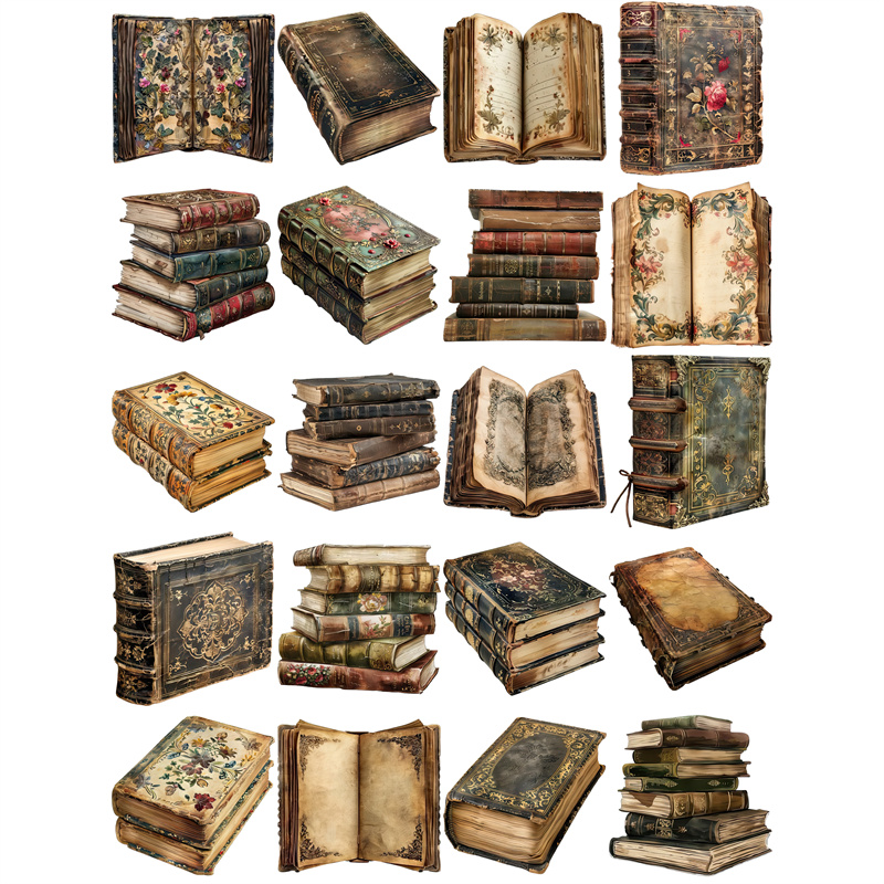 20Pcs/Pack Vintage Books Stick - огляд і ціна Vintage Collectible Books