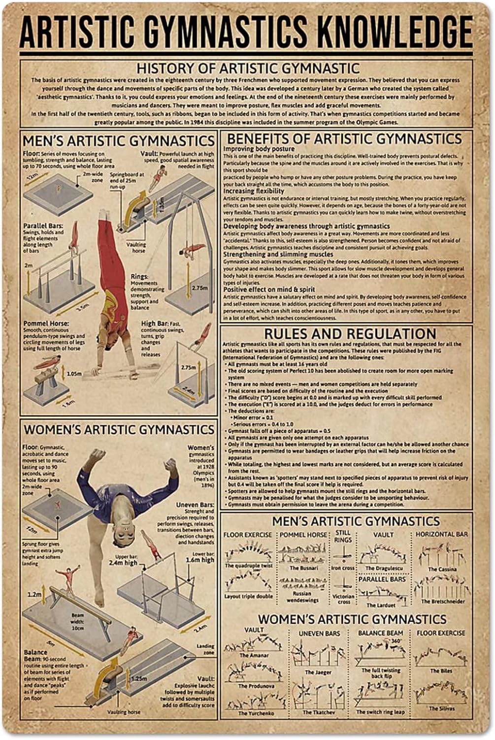 Artistic Gymnastics Knowledge  - огляд і ціна Vintage Collectible Posters