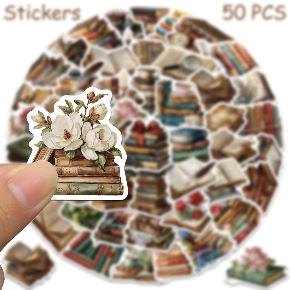 50pcs Vintage Books Stickers D - огляд і ціна Vintage Collectible Books