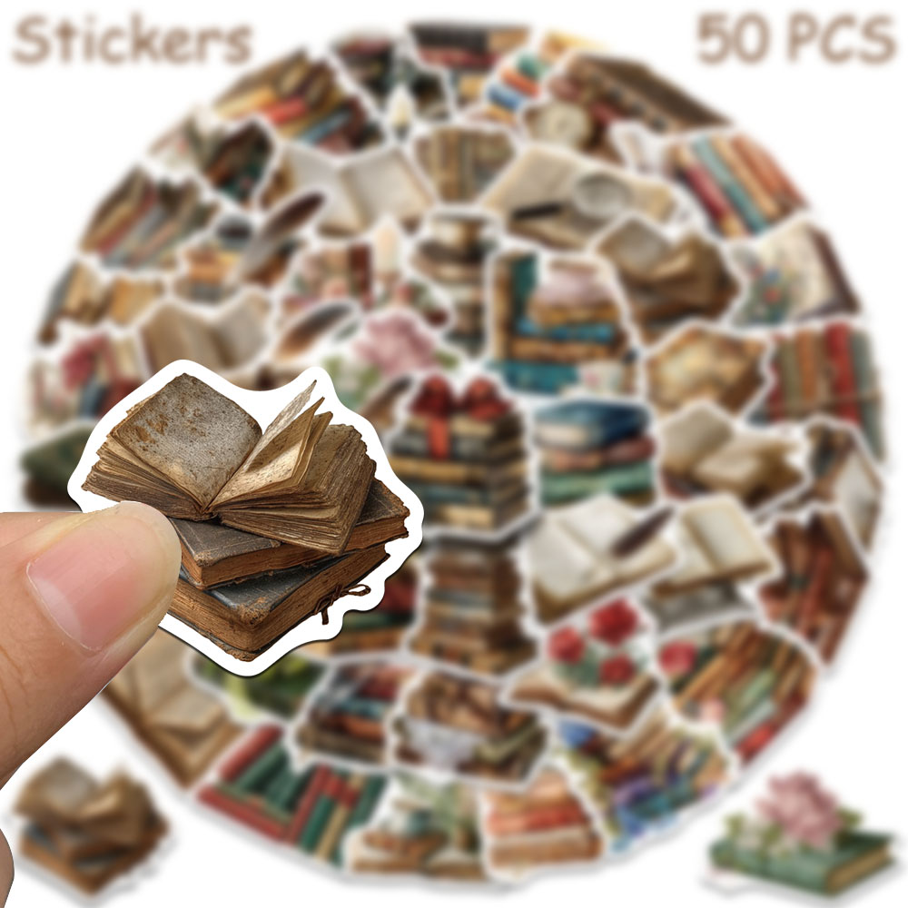 50pcs Vintage Books Stickers D - огляд і ціна Vintage Collectible Books