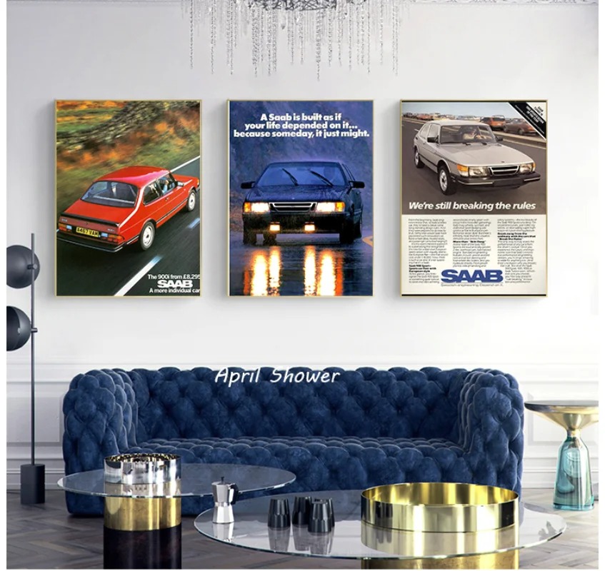 Classic Vintage Saab 900 Turbo - огляд і ціна Vintage Collectible Posters
