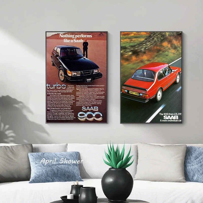 Classic Vintage Saab 900 Turbo - огляд і ціна Vintage Collectible Posters